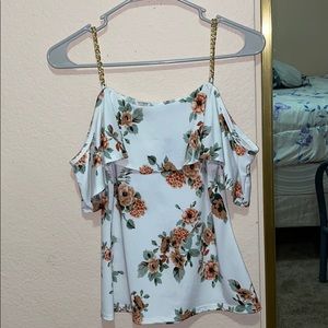 Floral off the shoulder shirt